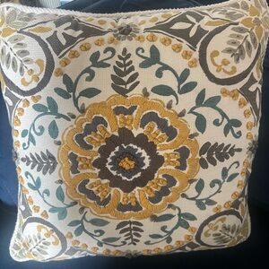 Kirkland Signature Gold and Brown Floral Pillow